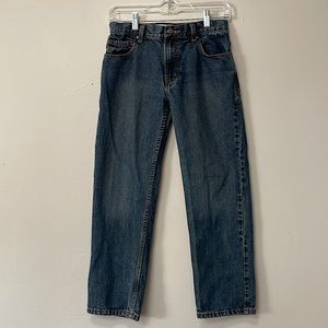 Raw edge denim jeans. Sz 12 husky